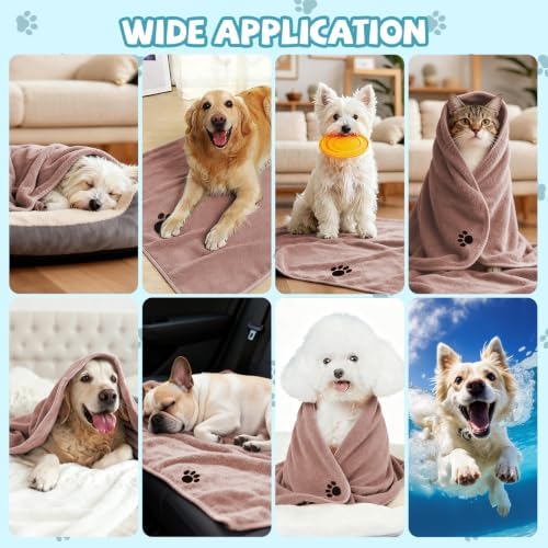 Puomue Microfiber Dog Towels for Drying Dogs, Super Absorbent and Soft Pet Towels for Dogs or Cats, 40''X23.6'', Pet-Friendly, Perfect for Pets of Different Fur Types. (Brown, 40''X23.6'' - 2pack) - Image 6