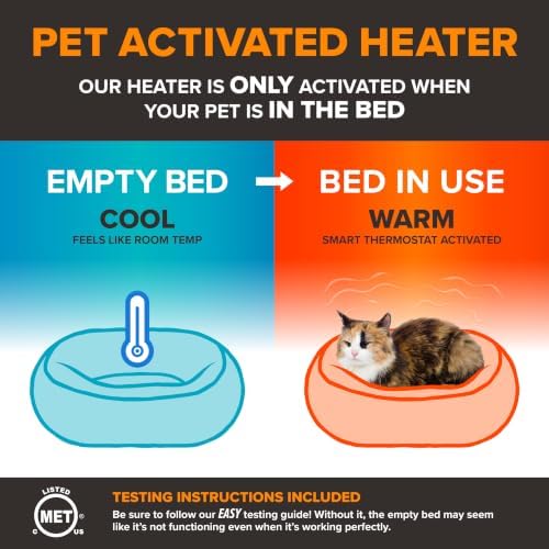 K&H Heated Cat Bed, Thermo-Kitty Mat Indoor, Safety Listed, 6W, Gray - Image 5