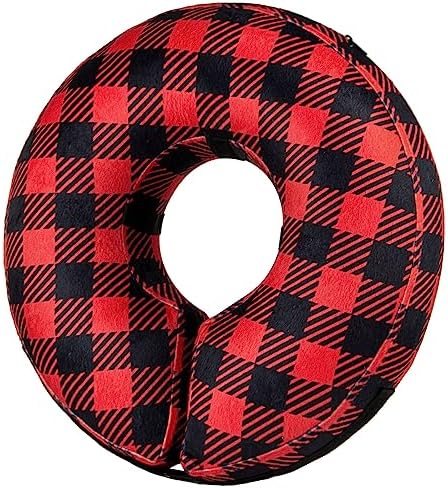 BENCMATE Inflatable Dog Cone Collar Alternative After Surgery Large, Plaid by BENCMATE
