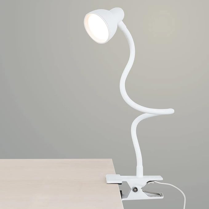 LiFMIRA Clip on Lamp USB Reading Light, Desk Lamp with Clamp White | 3 Color Modes, 10 Dimmable Brightness Eye Care Clamp Lamp with Flexible Gooseneck for Reading in Bed Desk Headboard Computer by LiFMIRA