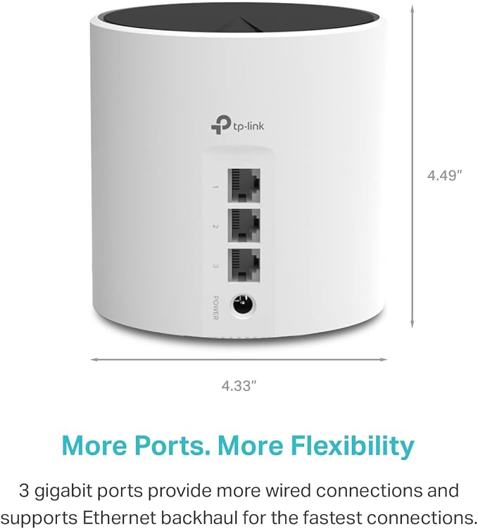 TP-Link Deco X55 AX3000 WiFi 6 Mesh System - Covers up to 2500 Sq.Ft., Replaces Wireless Router and Extender, 3 Gigabit Ports, Supports Ethernet Backhaul, Deco X55(1-Pack) - Image 5