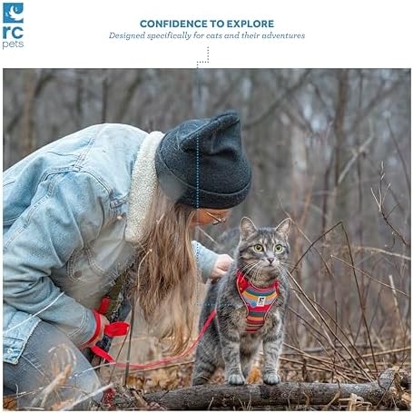 RC Pets Adventure Kitty Cat Harness | Adjustable Airmesh Vest with D-Ring and 6ft Leash for Walking and Travel | Multi Stripes, Large - Image 4