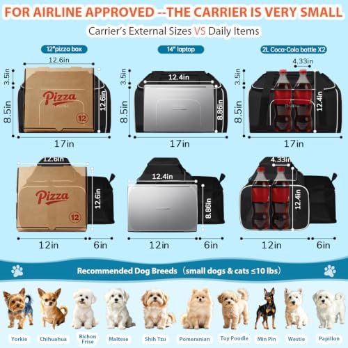 Petskd Top and Side Expandable Small Pet Carrier Airline Approved, Black - Image 4