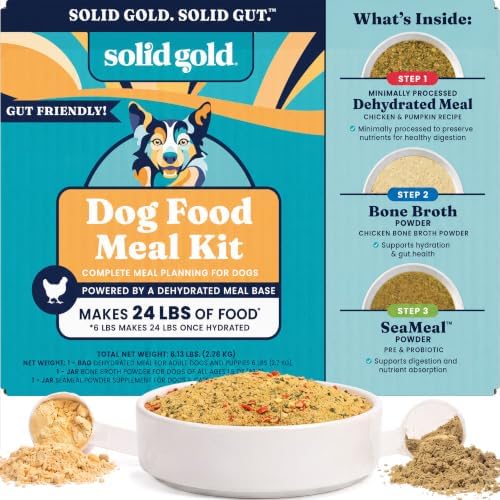 Solid Gold Chicken Dehydrated Dog Food Kit-Bone Broth,Probiotic Makes 24lbs by SolidGoldPet