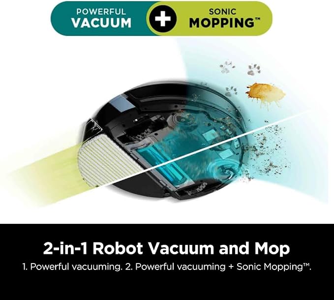 SHARK RV2620WD AI Ultra Robot Vacuum and Mop with Matrix Clean Navigation, CleanEdge Technology, Perfect for Pet Hair, Carpets, Hard Floors, Compatible with Alexa, Black/Mocha - Image 2
