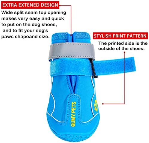 QUMY Dog Shoes for Hot Pavement, Dog Snow Boots & Paw Protectors for Winter - Image 3