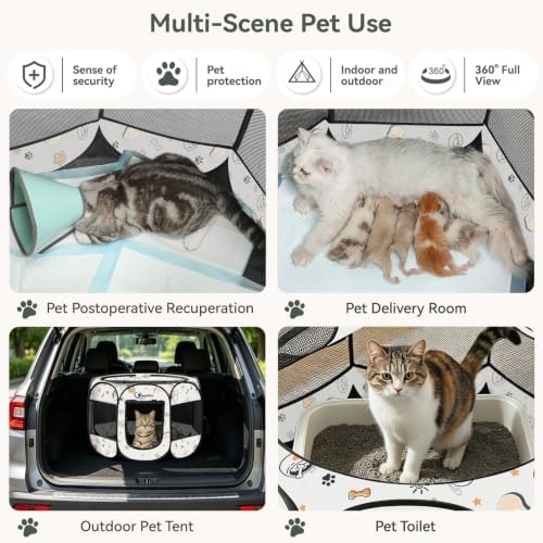 Siedihit Dog Playpen Indoor Outdoor for Puppy Pet Crate Tent(Cute, Small) - Image 4