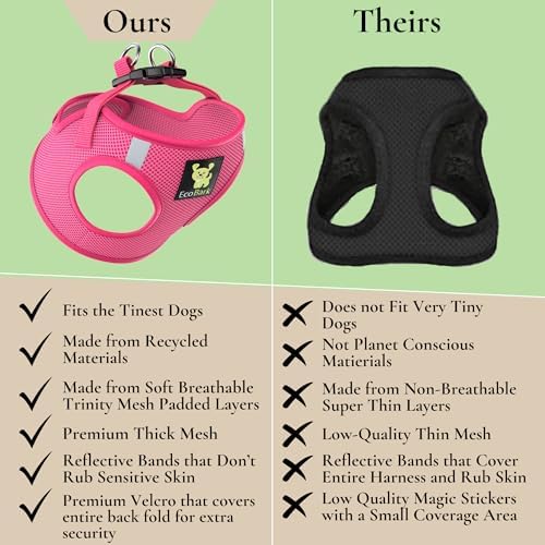 EcoBark Step in Dog Harness, Soft Mesh, Small & Medium Dogs, Pink, Large - Image 3