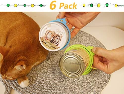 Comtim Pet Can Covers/6 Pack Silicone Dog Cat Food Can Lids/Universal Size Fit Most Standard Size Cans - Image 2