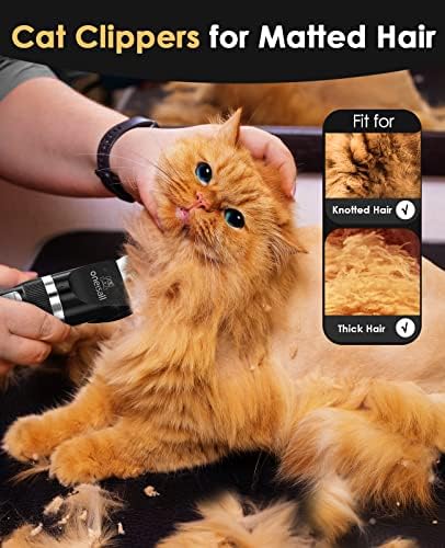 oneisall Quiet Cat Clippers for Matted & Long Hair 2-Speed Cat Grooming Kit - Image 2