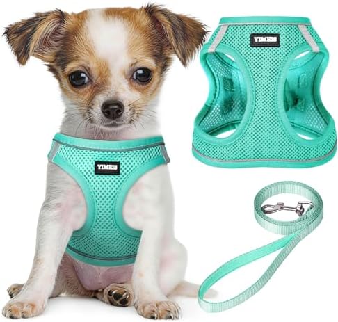 No Pull Dog Puppy Harness and Leash Set Reflective Mesh Vest Medium by YIMEIS
