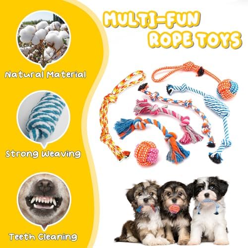 Zeaxuie 23 Pack Luxury Puppy Toys for Teething Small Dogs, Puppy Chew Toys with Rubber Toy, Rope and Squeaky Toys - Image 5