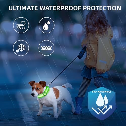 Super Bright LED Dog Collar, Waterproof Light up Collars(Green, S) - Image 4
