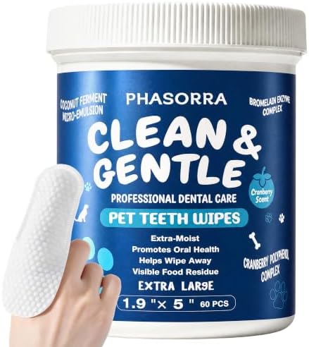 Dog Teeth Cleaning Wipes, Finger Toothbrush Brushing kit Wipes by Unknown