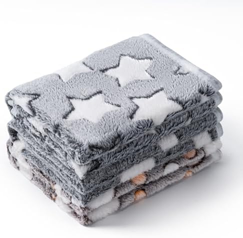 1 Pack 3 Blankets for Dog Puppy Cat (Small 23x16'', Star, Bone, Love) by CADONO