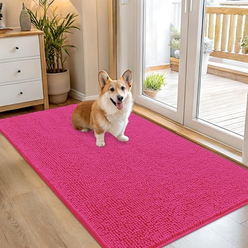 OLANLY Dog Door Mat for Muddy Paws 54x32, Super Absorbent Chenille Mud Mat by OLANLY