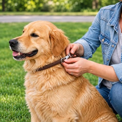 Resco Nylon Dominant Dog Collar for Training and Handling, 22", Brown - Image 4