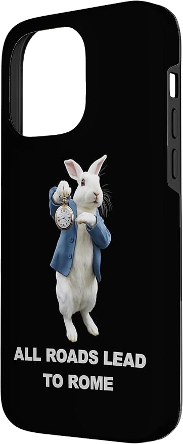 Funny AI Rabbit Meme Tshirt - All Roads Lead to Rome Humor Case for iPhone 14 Pro Max - Image 2