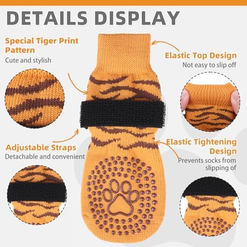 KOOLTAIL Dog Socks for Hot/Cold Pavement to Prevent Licking Paws,Dog Boots&Paw Protector for Hardwood Floors Anti Slip,Traction Control No Twist Grip Booties for Small Medium Large Senior Dogs L - Image 2