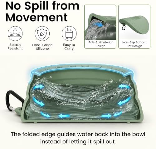 OHMO Spill Proof Collapsible Dog Bowl, 24oz Portable Dog Water Bowl - Image 2