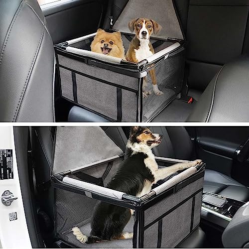 GENORTH Dog Car Seats for Small and Medium Dogs,Portable Puppy/Pet Car Booster Seat with Clip-On Leash and Mesh Window for Pet Up to 20 lbs - Image 6