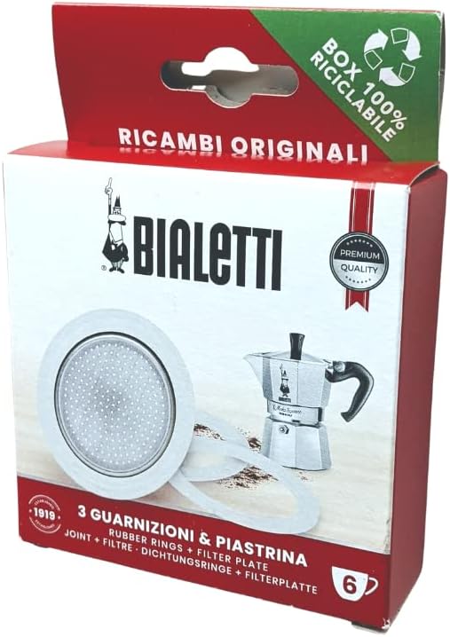 Bialetti Spare Parts, Includes 3 Gaskets and 1 Plate, Compatible with Moka Express, Fiammetta, Break, Happy, Dama, Moka Timer and Rainbow (6 Cups) - Image 2