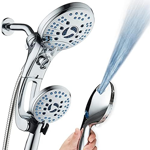 AquaCare 50-mode High Pressure Shower Head Combo with Arm & Dual Power Wash by HotelSpa