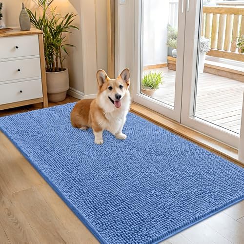OLANLY Dog Door Mat for Muddy Paws 54x32, Super Absorbent Chenille Mud Mat by OLANLY