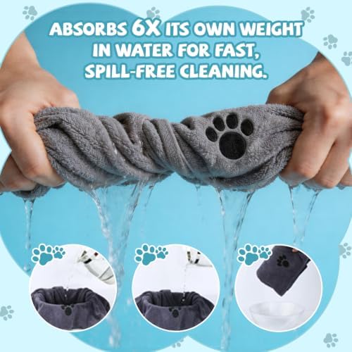 Puomue 2 Pack Microfiber Dog Towels for Drying Dogs, Super Absorbent and Soft Pet Towels for Dogs or Cats, 40''X23.6'', Pet-Friendly, Perfect for Pets of Different Sizes and Fur Types, Grey - Image 4