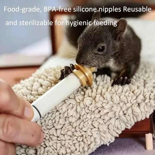Pet Feeding Syringe Set, 5ml & 10ml Syringes with 10 Silicone Nipples for Newborn Kitten Puppy, Small Animals, Rabbit, Dog, Cat, Squirrel, Bird Nursing and Hand Feeding - Image 3