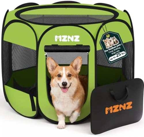 Dog Cat Small Animal Puppy Playpen Crate, Medium, Whole Green by MZNZ