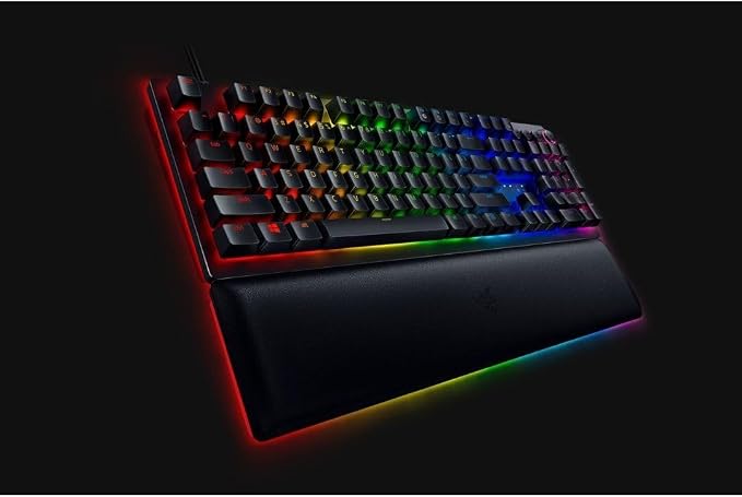 Razer Huntsman V2 Gaming Keyboard, Analog Optical Switches, Black | Adjustable Actuation, Rapid Trigger Mode, Dedicated Media Keys & Dial, Chroma RGB Lighting, Magnetic Plush Wrist Rest - Image 3