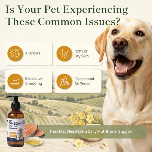 Fish Oil for Dogs & Cats, Liquid Omega-3, Skin & Coat Support, 8 oz - Image 5