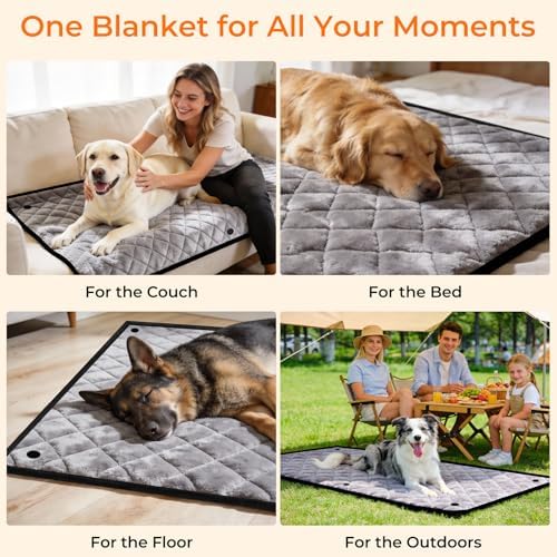 URPOWER Hard Bottom Dog Car Seat Cover, Back Seat Extender with Blanket - Image 4