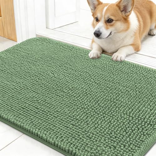 OLANLY Dog Door Mat for Muddy Paws 30x17, Super Absorbent Chenille Mud Mat by OLANLY