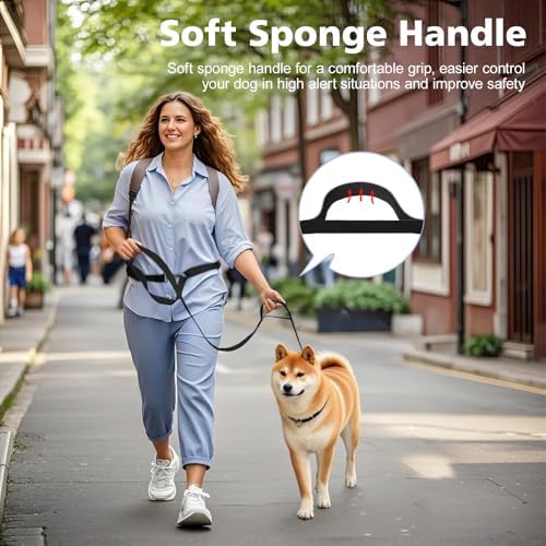 8.5ft Hands Free Dog Leash Adjustable for Medium Dogs, Black - Image 6