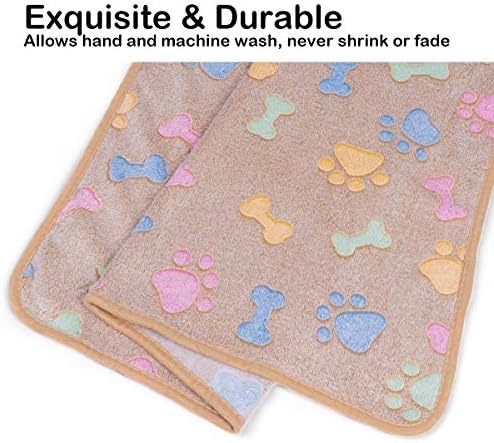 Dono 1 Pack 3 Dog Blankets, Soft Fluffy Fleece Pet Blanket Warm Sleep Mat Paw Print Design Puppy Kitten Throw Blanket Doggy Mat, Blanket for Dogs - Image 5