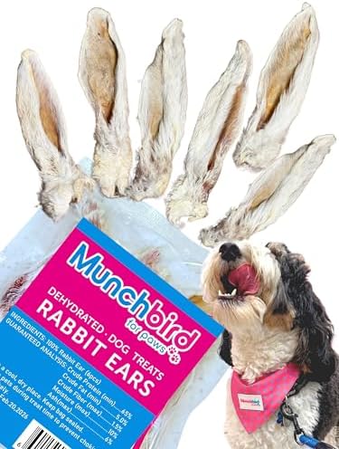Munchbird Dehydrated Rabbit Ears for Dogs (Small Pack - 6pcs) by Munchbird-HealthyDogTreats