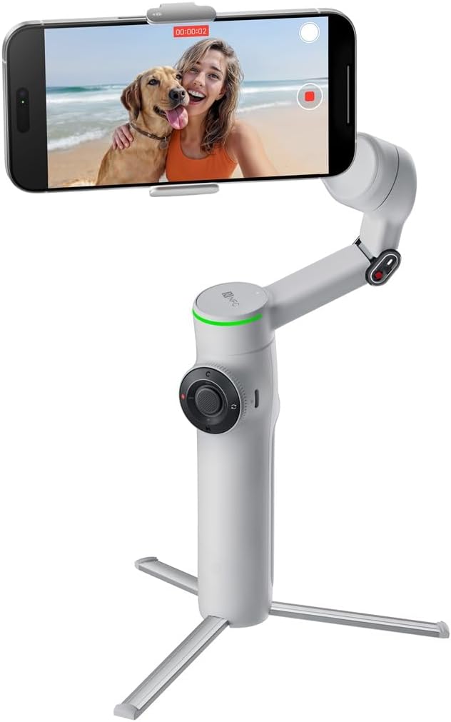 Insta360 Flow 2 PRO Gimbal Stabilizer for Smartphone, AI-Powered Tracking, 3-Axis Stabilization, Built-in Tripod, Portable & Foldable, Deep Track 4.0 Auto Tracking Phone Stabilizer Creator - White - Image 2