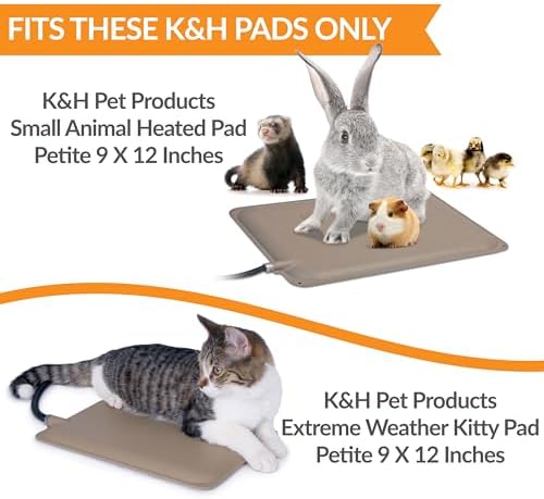 K&H Pet Products Small Animal Outdoor Heated Pad Replacement Cover, Zipper Closure, Soft & Breathable, Machine Washable, Fits K&H Small Animal Heated Pad (Sold Separately) - 12 X 9in Gray Fleece - Image 4