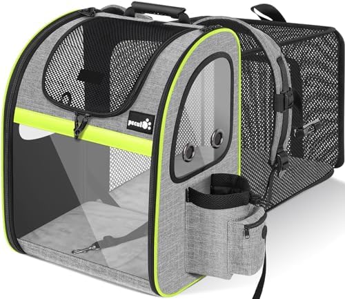pecute Cat Backpack Expandable, Cat Carrier Backpack with Acrylic Window by pecute