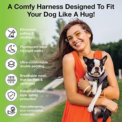 EcoBark Step in Dog Harness - Eco-Friendly Teacup Dog Harnesses for XXS, XS, and Small Dogs - Reflective and Adjustable Mini Body Halter Vest -Tiny Soft Mesh Toy Breed Harness (Lilac Pink, XXS) - Image 3