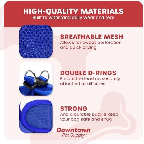 Downtown Pet Supply Step in Dog Harness for Teacup Dogs & Cats No Pull, XX-Small, Blue - Adjustable Harness with Padded Mesh Fabric and Reflective Trim - Buckle Strap Harness for Dogs - Image 4