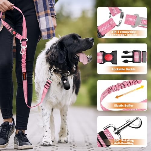 Laqibak Removable Dog Seat Belt Harness for Car, 3 in 1 Pet Seatbelt Leash - Image 5