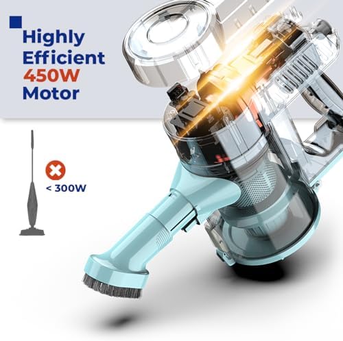 Roomie Tec Corded Stick Vacuum Cleaner for Home, 450W High Suction Power - Image 2