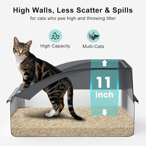 AIPERRO Stainless Steel Litter Box | XL Metal Cat Litter Boxs with Lid - Image 2