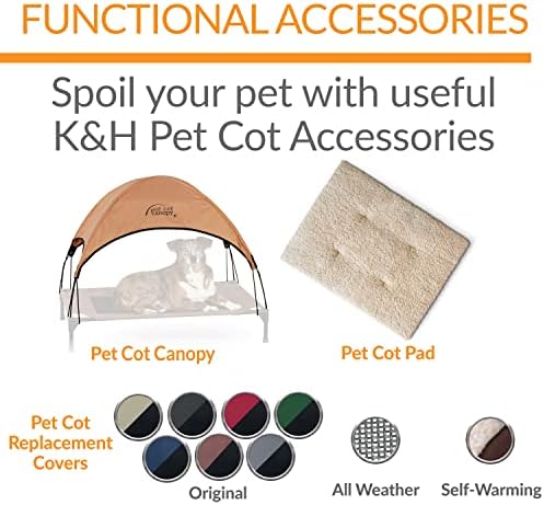 K&H Pet Products Original Pet Cot Replacement Cover (Cot Sold Separately) Red/Black X-Large 50 X 32 Inches - Image 5