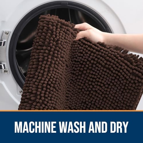 OLANLY Dog Door Mat for Muddy Paws 70x35, Super Absorbent Chenille Mud Mat - Image 5
