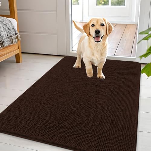 OLANLY Dog Door Mat for Muddy Paws 44x32, Super Absorbent Chenille Mud Mat by OLANLY