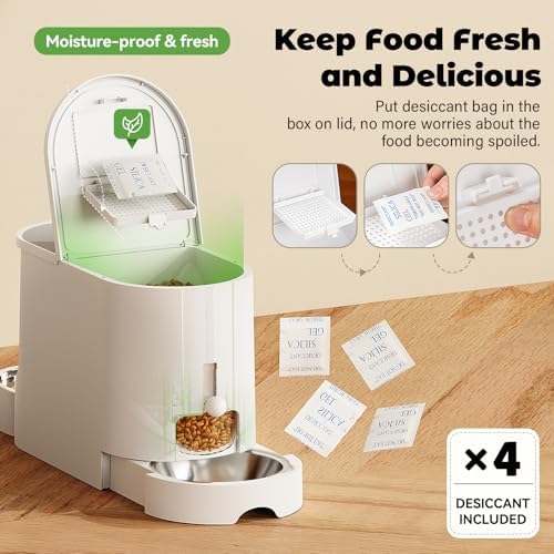 JUNSPOW Automatic Cat Feeder 2-in-1 Set with Stainless Steel Bowls - Image 4